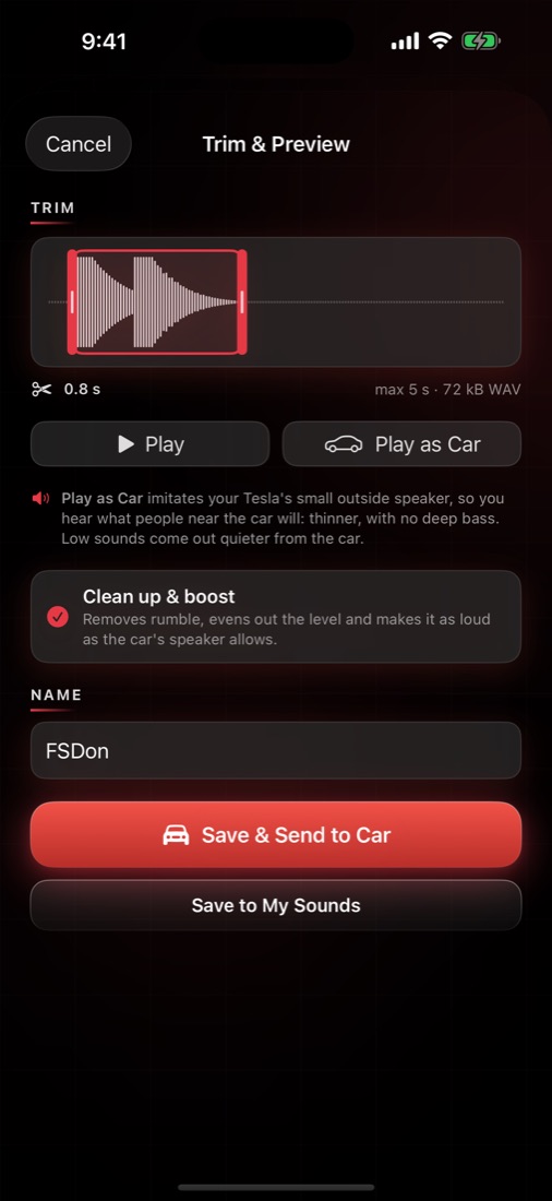 Lock sound trim and preview